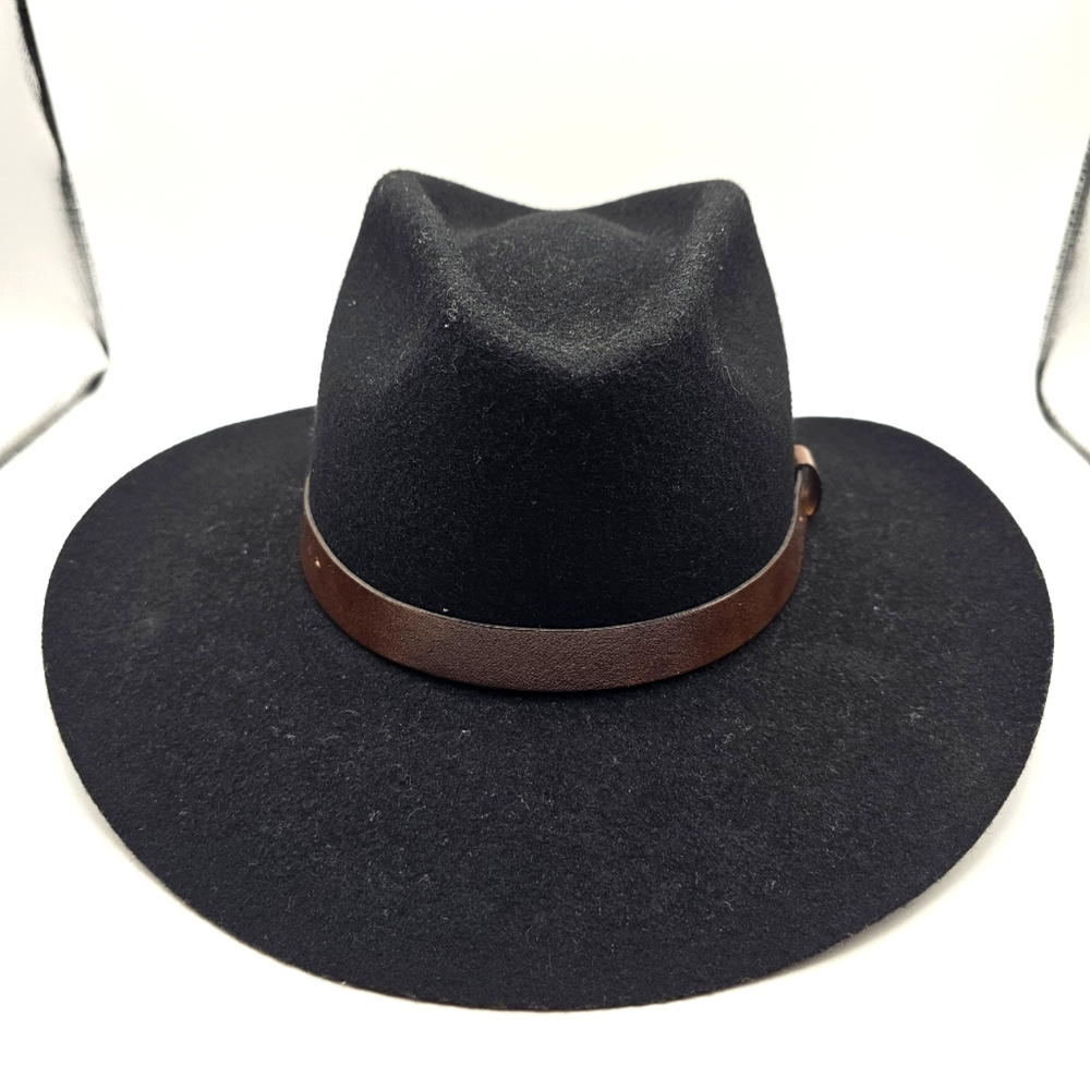 Dorfman Pacific 100% Wool Felt Hat Black Size Medium USA Indian Jones